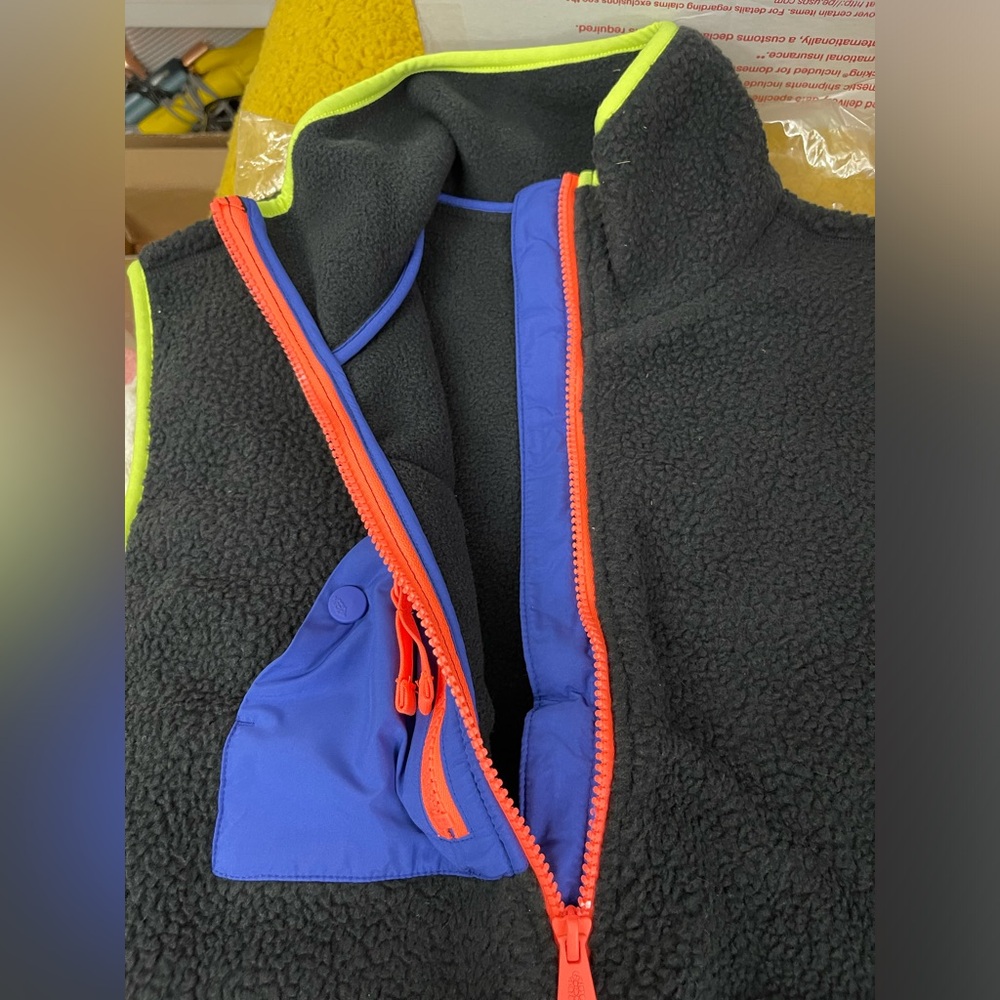 Free People Black Vest with Blue and Neon Highlights - Picture 16 of 16